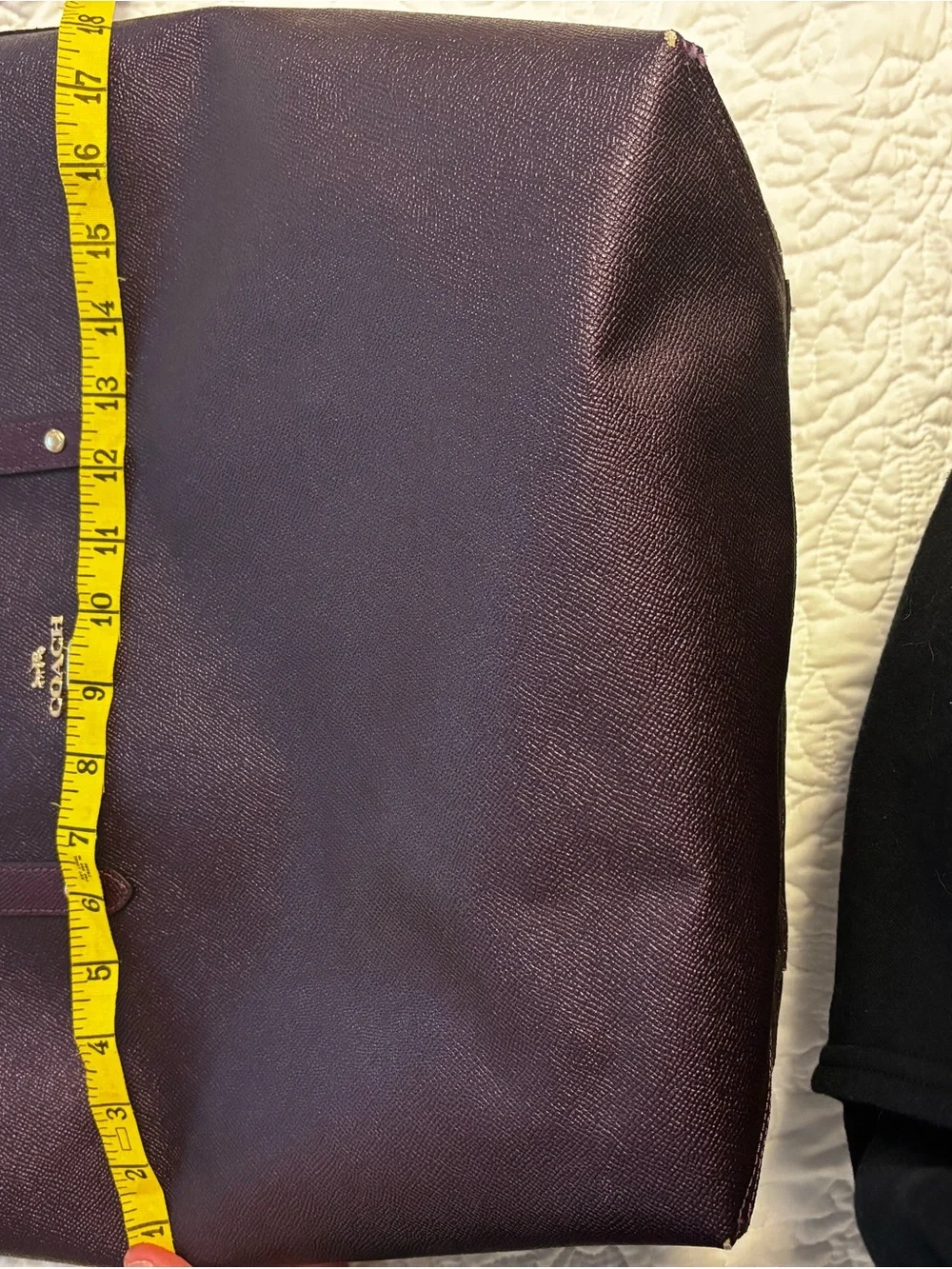 Coach City Tote Bag in Brown with Purple Trim (reversible! pouch included!) - Picture 9 of 10
